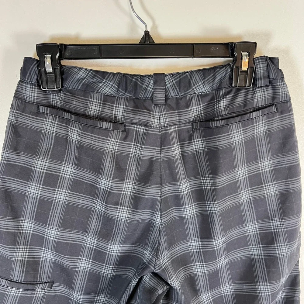 Nike Golf Dri-FIT Plaid‎ Shorts Boys XL Grey Black Checkered Performance 508412